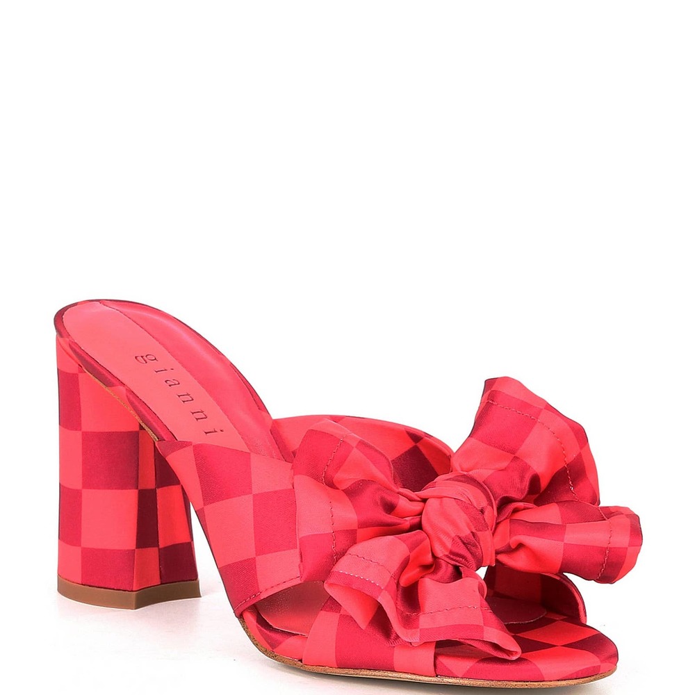 Gianni Bini Keily Checkered Block Heel Sandals